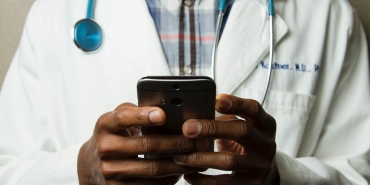 Doctor using a smartphone